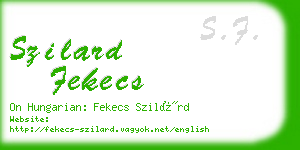 szilard fekecs business card